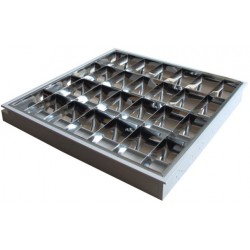 Ceiling light, satin aluminium Screen 4x18w
