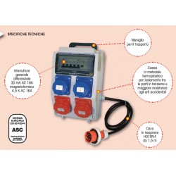 Quadro portatile 4 prese 220 v cee ip67
